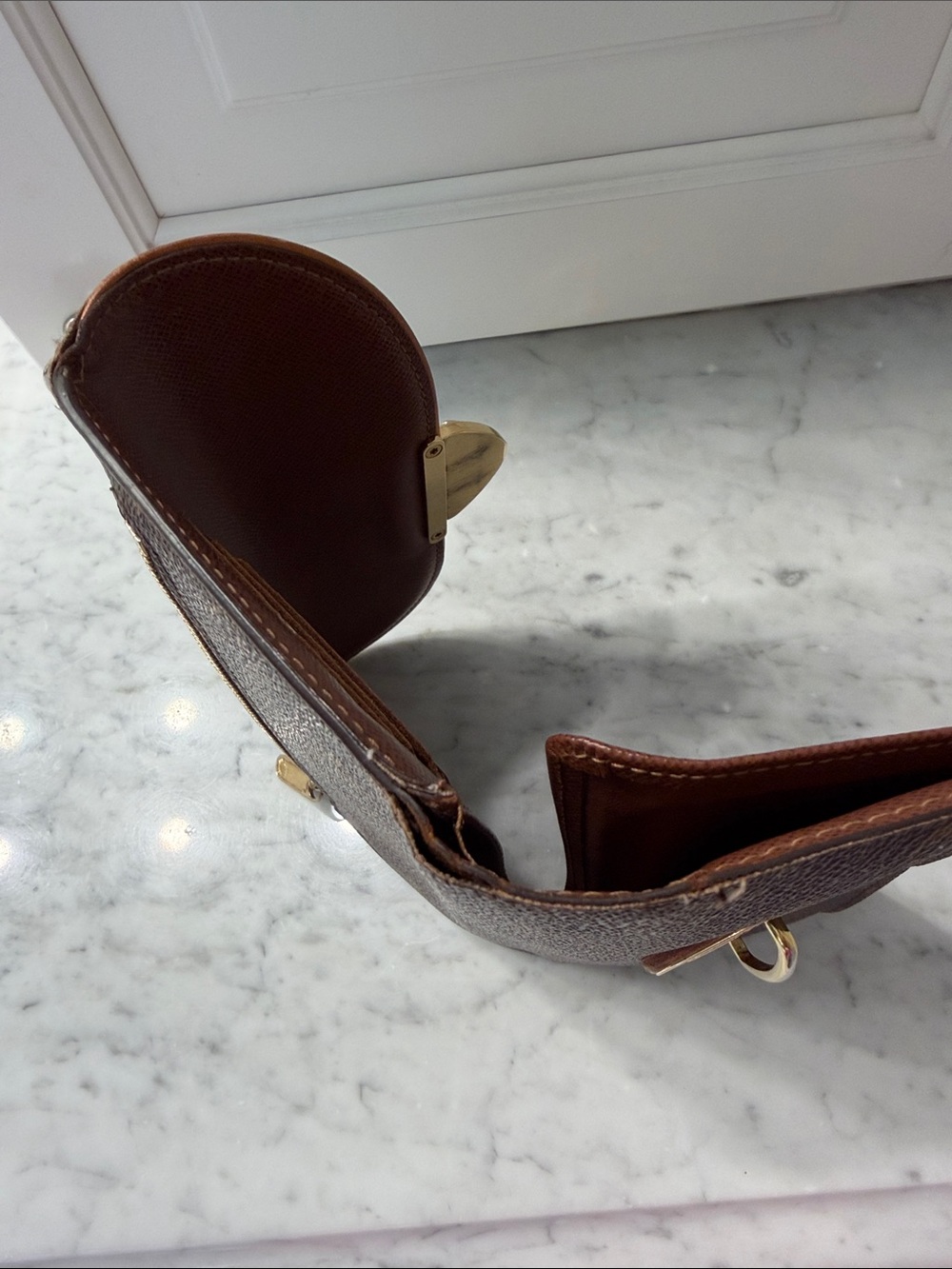 Louis Vuitton Monogram Flap Wallet in Brown with Gold Hardware - Picture 7 of 10